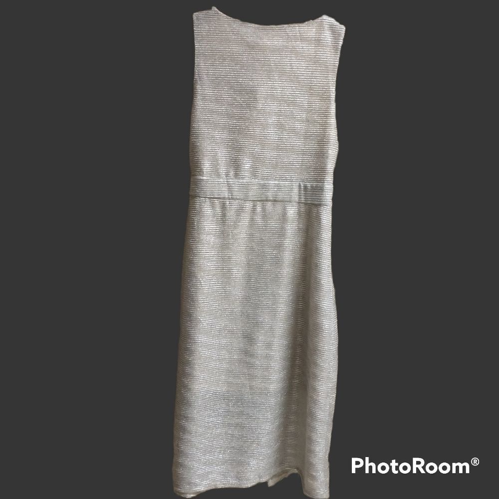 Anthropologie / Line + Dot Silver Wrap Dress, size M - Picture 4 of 8